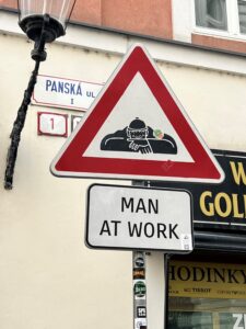 Man at work sign for Camil in Bratislava